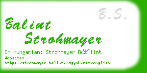 balint strohmayer business card
